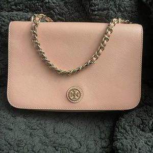Tory Burch Pink Leather Robinson Shoulder Bag